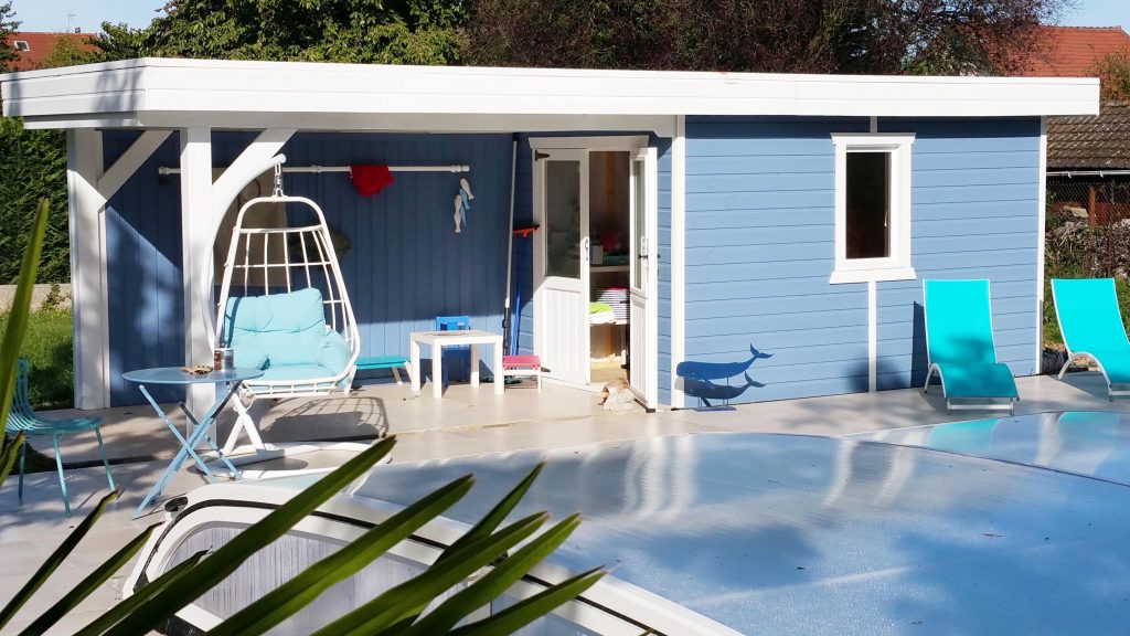 Pool house toit plat moderne