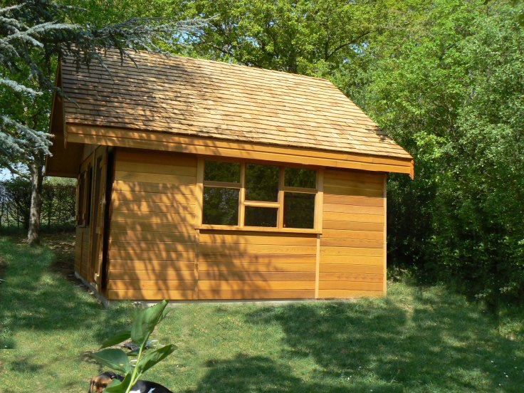 Studio de jardin en bois avec mezzanine